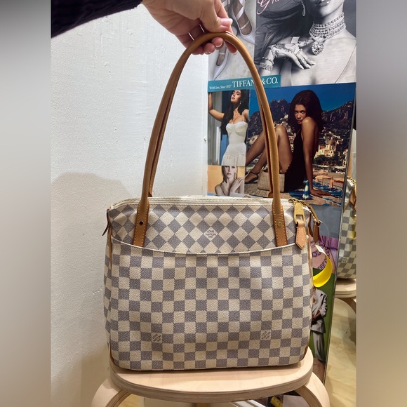 Louis Vuitton Checkered Tote with Brown Handles - Picture 1 of 14